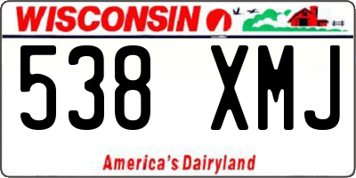 WI license plate 538XMJ
