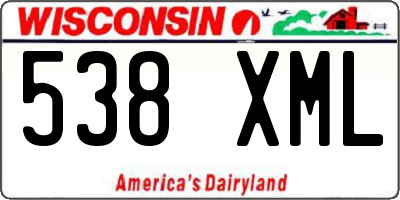 WI license plate 538XML