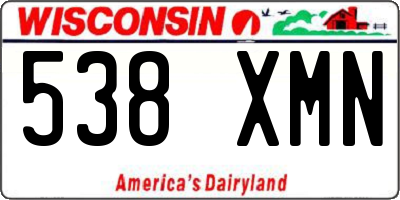 WI license plate 538XMN