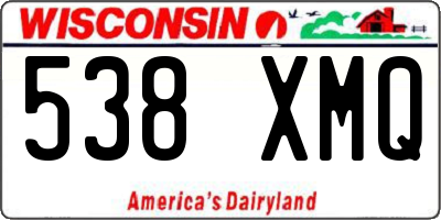 WI license plate 538XMQ