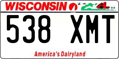 WI license plate 538XMT