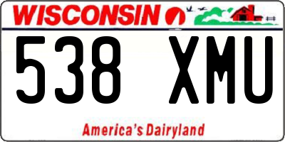 WI license plate 538XMU