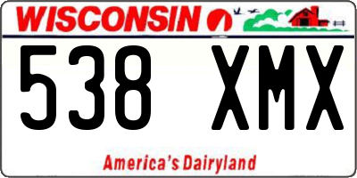 WI license plate 538XMX