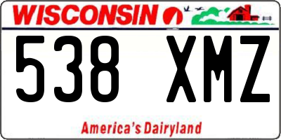 WI license plate 538XMZ
