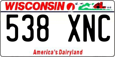 WI license plate 538XNC