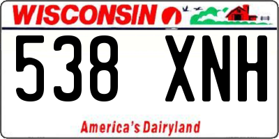 WI license plate 538XNH