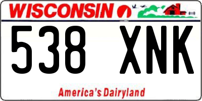 WI license plate 538XNK