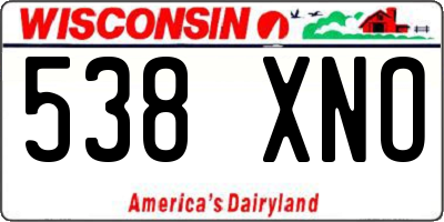 WI license plate 538XNO