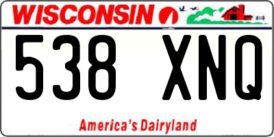 WI license plate 538XNQ