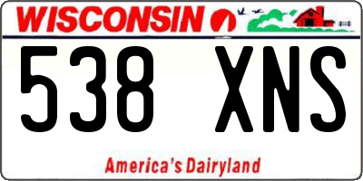 WI license plate 538XNS