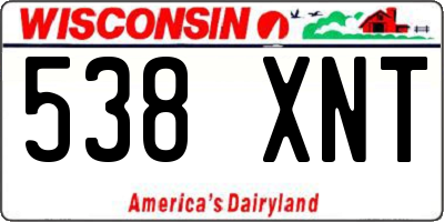 WI license plate 538XNT
