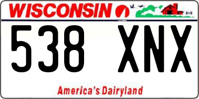 WI license plate 538XNX