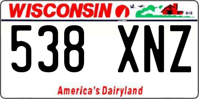 WI license plate 538XNZ