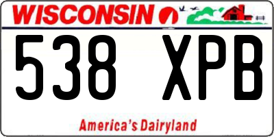 WI license plate 538XPB