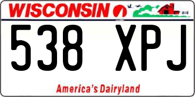 WI license plate 538XPJ