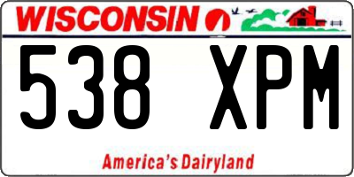 WI license plate 538XPM