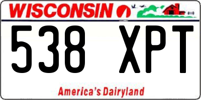 WI license plate 538XPT