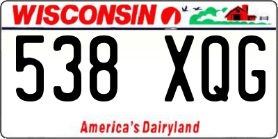 WI license plate 538XQG