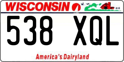 WI license plate 538XQL