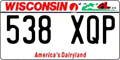 WI license plate 538XQP