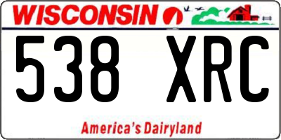 WI license plate 538XRC