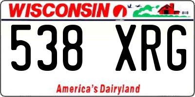 WI license plate 538XRG