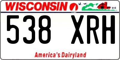 WI license plate 538XRH