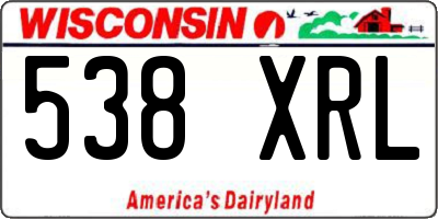 WI license plate 538XRL