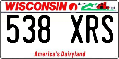 WI license plate 538XRS