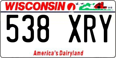WI license plate 538XRY