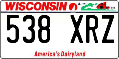 WI license plate 538XRZ
