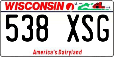 WI license plate 538XSG