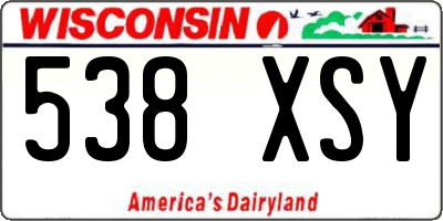 WI license plate 538XSY