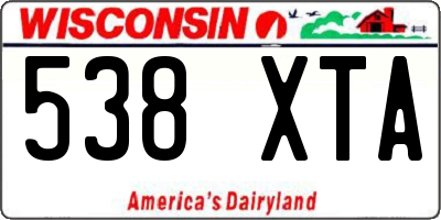 WI license plate 538XTA