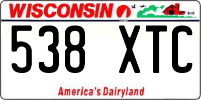 WI license plate 538XTC