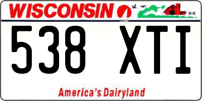 WI license plate 538XTI