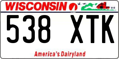 WI license plate 538XTK