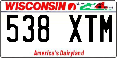 WI license plate 538XTM
