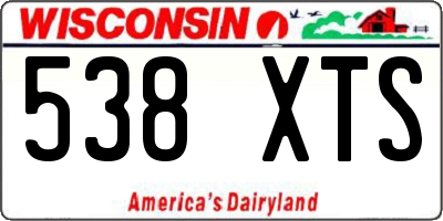 WI license plate 538XTS