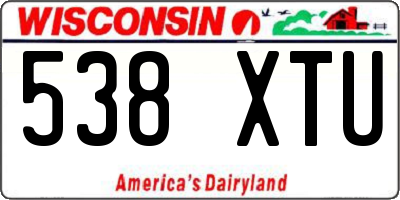WI license plate 538XTU