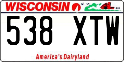 WI license plate 538XTW