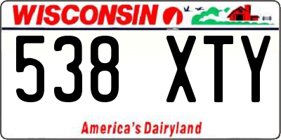 WI license plate 538XTY