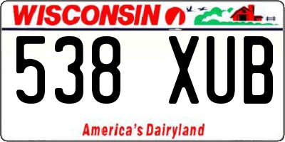 WI license plate 538XUB