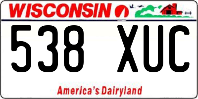 WI license plate 538XUC