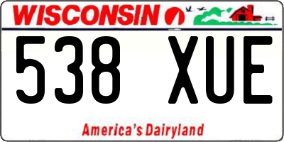 WI license plate 538XUE