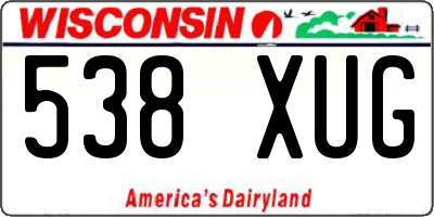WI license plate 538XUG