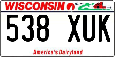 WI license plate 538XUK