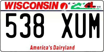 WI license plate 538XUM