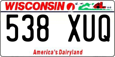WI license plate 538XUQ