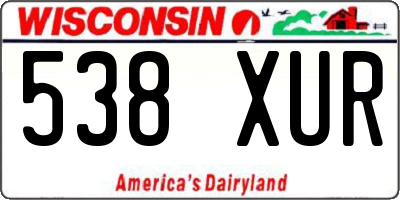 WI license plate 538XUR